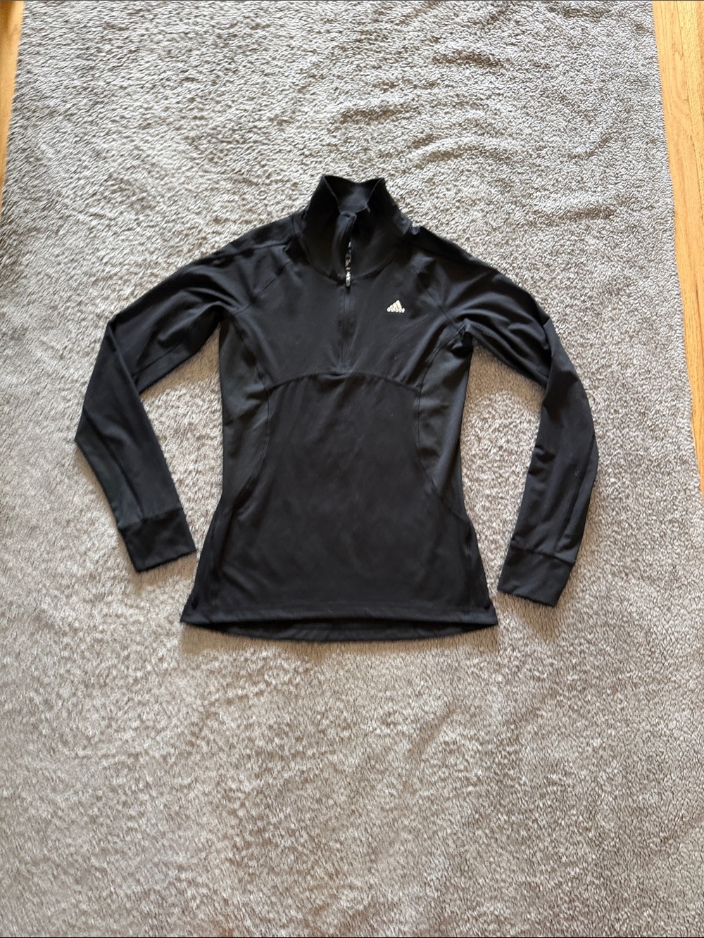 adidas Black Long Sleeve Quarter-Zip Athletic Top